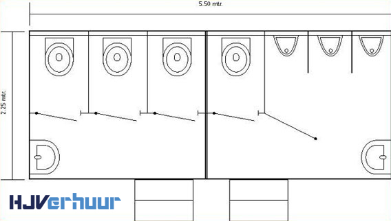 Layout toiletwagen